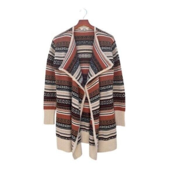 BB Dakota Southwest Print Open Front Knit Duster Cadigan Sweater Size M - Picture 8 of 9